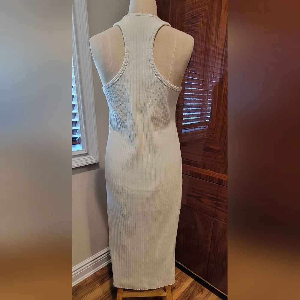 Vince - Cream Slip Midi Dress Halter Neckline - Picture 3 of 6